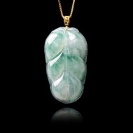 【正佳珠寶】翡翠 冰玻璃種飄陽綠 翡翠葉子 6.3g 天然A貨翡翠吊1