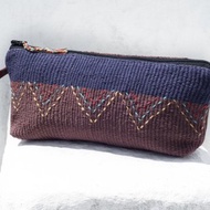 編織收納包/筆袋/化妝包/筆盒/餐具袋/文具/手機袋-手工刺繡山丘