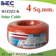 100 Meters Solar DC BEC Cable For Cells H1Z2Z2 PV 1x4.0 mm2 Red Model BEC-H1Z2Z2-4-RE-100m