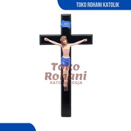 CATHOLIC WALL CROSS 25 CM (BLACK) / CHRISTIAN CROSS / CATHOLIC HANGING CROSS / CROSS / JESUS CROSS