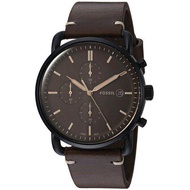 Authentic Original Fossil Mens The Commuter Brown Dial Chonograph Leather Watch FS5403