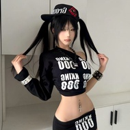 y2k y2k y2k Top Asian Culture Women's Clothing y2k Short-Sleeved Clothes Handsome Dopamine Millenniu