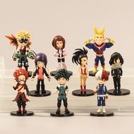 9 pcsset My Hero Academia Anime Figure Midoriya Izuku Bakugou Katsuki Todoroki Shouto All Might PVC Action Figure Toys Model