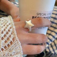 Korean Style Matte Star Brushed Minimalist Open Ring for Women, Niche Design Sense, Cool Style, Uniq