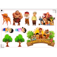 Pada Zaman Dahulu Happy Birthday Decoration Set Cake Topper for Birthday Cake Custom Name