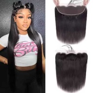 13*4 HD transparent lace straight human hair frontal