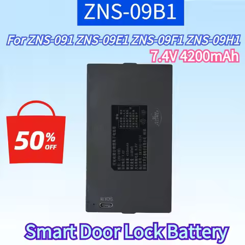New ZNS-09B1 7.4V 4200mAh Lithium Smart Door Lock Battery for ZNS-091 ZNS-09E1 ZNS-09F1 ZNS-09H1 Rec