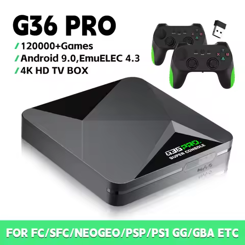 G36 Pro Retro Video Game Console Android TV Box 4K with Controller Built-in 120,000 Retro 3D Games f