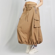 FILA #幻遊世界 女口袋工裝長裙-卡其奶茶色 5SKY-1449-BG