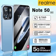 โทรศัพท์มือถือ Realma Note 50 5G สมาร์ทโฟน 6.7นิ้ว Phone โทรศัพท์ รองรับ2ซิม Smartphone โทรศัพท์สมา (RAM16GB+ROM512GB) มือถือ 6800MAh โทรศัพท์ราคถูก Mobile phone โทรศัพท์ถูกๆ รองรับทุกซิมการ์ดในไทย