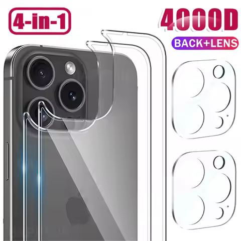 For iPhone 15 14 Plus 13 12 Pro Max Mini 15PM Tempered Glass Back Screen Protector Camera Lens Film 