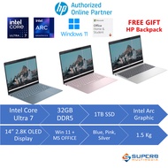 HP Pavilion Plus 14-ew1118TU, ew1119TU,  ew1120TU, Ultra 7 Laptop (Intel Ultra 7, 32GB DDR5, 1TB SSD