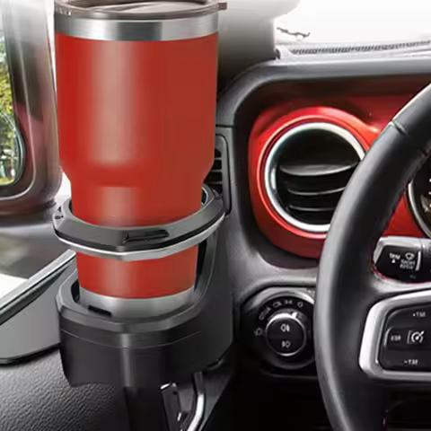 Car Cup Holder for Jeep Wrangler Gladiator Black Window Cup Holder Chrome Car Drink Mount Water Bott