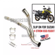 Slip on For Suzuki V-STROM 650/650 XT DL650 DL 650 XT 2017-2021 Motorcycle Exhaust Muffler Middle Li