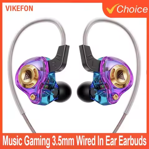 QKZ AK6 HiFi Wired Earphone High-Definition Music Gaming Professional Earbuds 3.5MM In Ear Mic Dynam