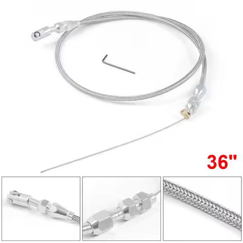36" Throttle Gas Cable Kit Stainless Steel Braided For Chevrolet/Chevy 97-07 LS1 Engine 4.8L 5.3L 5.