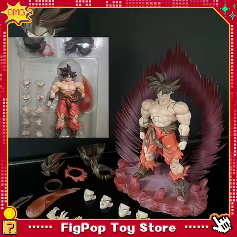 E&C 03B Studio Dragon Ball Z Shf Super Saiyan Son Goku Blue Kaioken Battle Damage 3.0 Body Ec Studio