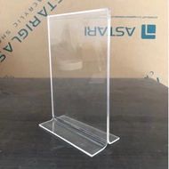 Tent Card Table Number Acrylic QR Qris Holder 5x10cm ACRYLIC BROCHURE HOLDER QR Code Standee