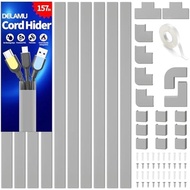 Delamu Cord Hider, 157in Wire Covers for Cords on Wall, Premium Cable Hider Cord Covers for Wires, C