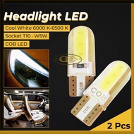 Car Headlight LED T10 W5W 2 COB Cool White 12V 2 PCS - T10-W5
