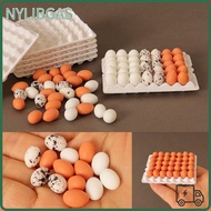 NYLIBGAS 1Set Cute Chicks Eggs, Mini 4 Styles Simulated Eggs, High Quality Family Eggs Miniature Dec