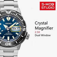 S-MOD SKX007 Seiko 5 SRPD Watch Crystal Magnifier Cyclops Lens Dual Window Day Date Seiko Mod