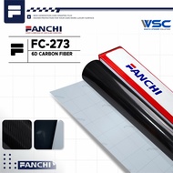 Stiker Carbon Fiber 6D Hitam Glossy Fanchi Skotlet Karbon Wrapping Premium Motor Mobil 50CM