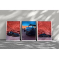 Porsche 911 GT3 RS Poster Set Modern Supercar Wall Art Poster Print Canvas Painting No Frame