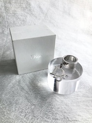 【VintageShop solo 日本直送中古包專賣店】Christian Dior   戒指 銀色 標誌 吊飾 vintage 古董 bafjww