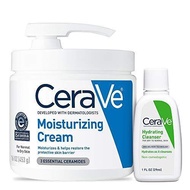 CeraVe Moisturizing Skin Care Set, 8oz Moisturizing Cream and 8oz Moisturizing Cleanser, Ceramide+Hy