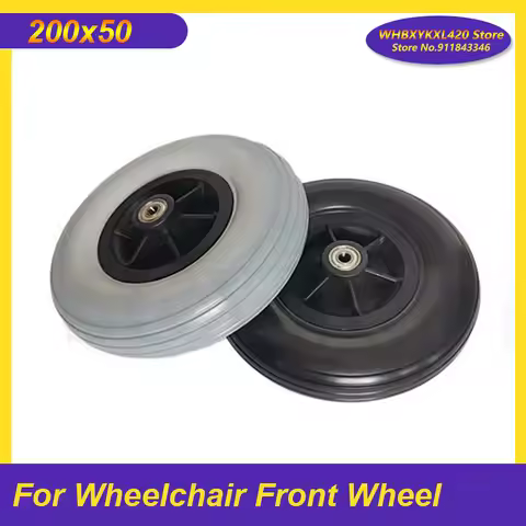 200x50 PU Wheel 8 Inch Solid Tire for Wheelchair Universal Front Wheel 200*50 Wheel Accessories High
