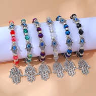 Classic Hamasa Hand Beaded Bracelets Simple Evil Eyes Elastic Bangles Jewelry Hand Accessories