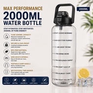 2L Large Capacity Transparent Water Bottle 2000ML Tumbler Botol Air Besar Gym Big Water Bottle With 