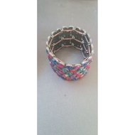 Metal Bracelet Decorated With 7 Cm Diamonds Stretchable