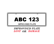 REFLECTORIZE TEMPORARY CAR PLATE NUMBER GALVANIZE METAL EMBOSSED