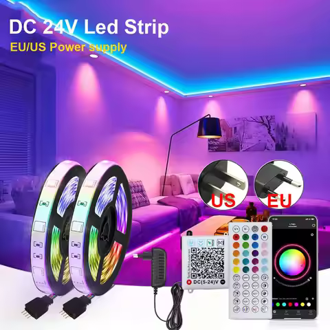 Adhesive Led Light Strip Sticker Color Tv Led Backlight 24V Rgb 5M 10 15 30 Meter 20M 40M Line Light