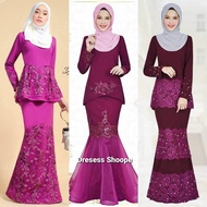 (S- 4XL) PURPLE MAGENTA / PURPLE BAJU KURUNG MODERN | BAJU BRIDESMAID | DINNER