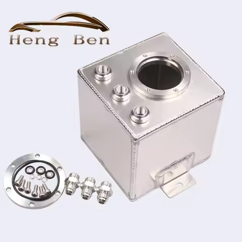 2L Billet High Flow Swirl Fuel Surge Pot Tank AN6+044 External Fuel Pump Black