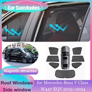 Magnetic Sunshades for Mercedes-Benz V Class W447 EQV 2015~2024 Roof Windows Sun Visor Windshield Cu