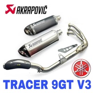 Design AKRAPOVIC Exhaust Yamaha Tracer9GT V3 Full System Manifold Stainless Steel Tracer 9GT V4 Muff