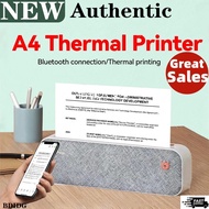Genuine Printer Portable A4 Paper Printer A4 Printer Mini Inkless Thermal Printer wth Wireless Bluet