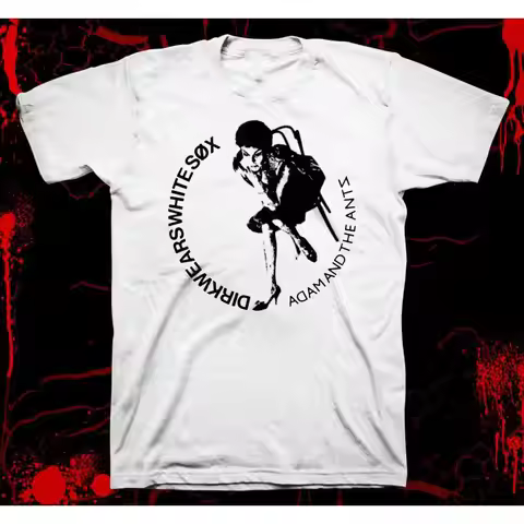 Adam and the Ants Dirk Wears White Socks Reprinted Black Men T Shirt S 2XL