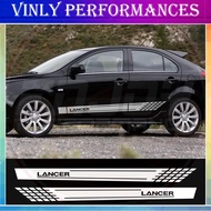 2PCS Car Door Side Skirt Stickers For Mitsubishi Lancer Evo 10 8 9 X 3 Line Auto Accessories Vinyl F