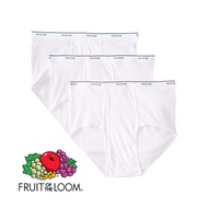 Fruit of the Loom® Mens Tag Free Cotton Briefs Size S M L กางเกงในผู้ชาย ผ้าฝ้าย ทรงบรี๊ฟ กางเกงในชา