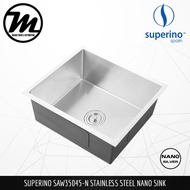 SUPERINO NANO SILVER SAW35045-N SUS304 Stainless Steel Nano Kitchen Sink