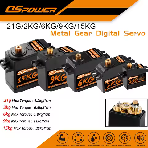 DSpower 17g 25g 2kg 6kg 9kg 15KG Digital Metal Gear Waterproof Servos for 1/8 1/10 RC Car TRX4 slash