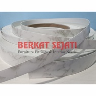 Edging Hpl Aica Taco WHITE MARBLE GLOSSY / MARMER PUTIH KILAP 43mm x 1mm