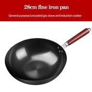 Xsop 28cm/30cm/32cm/34cm household handmade iron Wok uncoated non stick frying pan gas and induction cooker kitchen cookerWoks &amp; Stir-Fry Pans