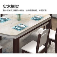 Marble Solid Wood Dining Tables and Chairs Set Retractable Folding round Table with Induction Cooker Household Small Apartment Dining Table