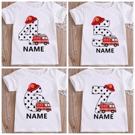 Elegant ❤ Queen Add FREE Name Unisex Kids TShirt 4 5 6 7 8 9 Years Boys and Girls T-shirt Fire Engine Name White Birthday Tops